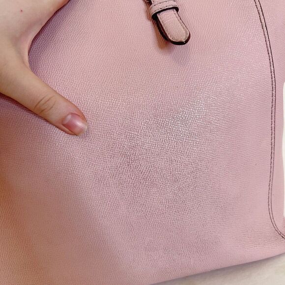 Coach Turnlock Tote In Blossom Light Pink Leather Tote Balletcore Coquette - Picture 8 of 12